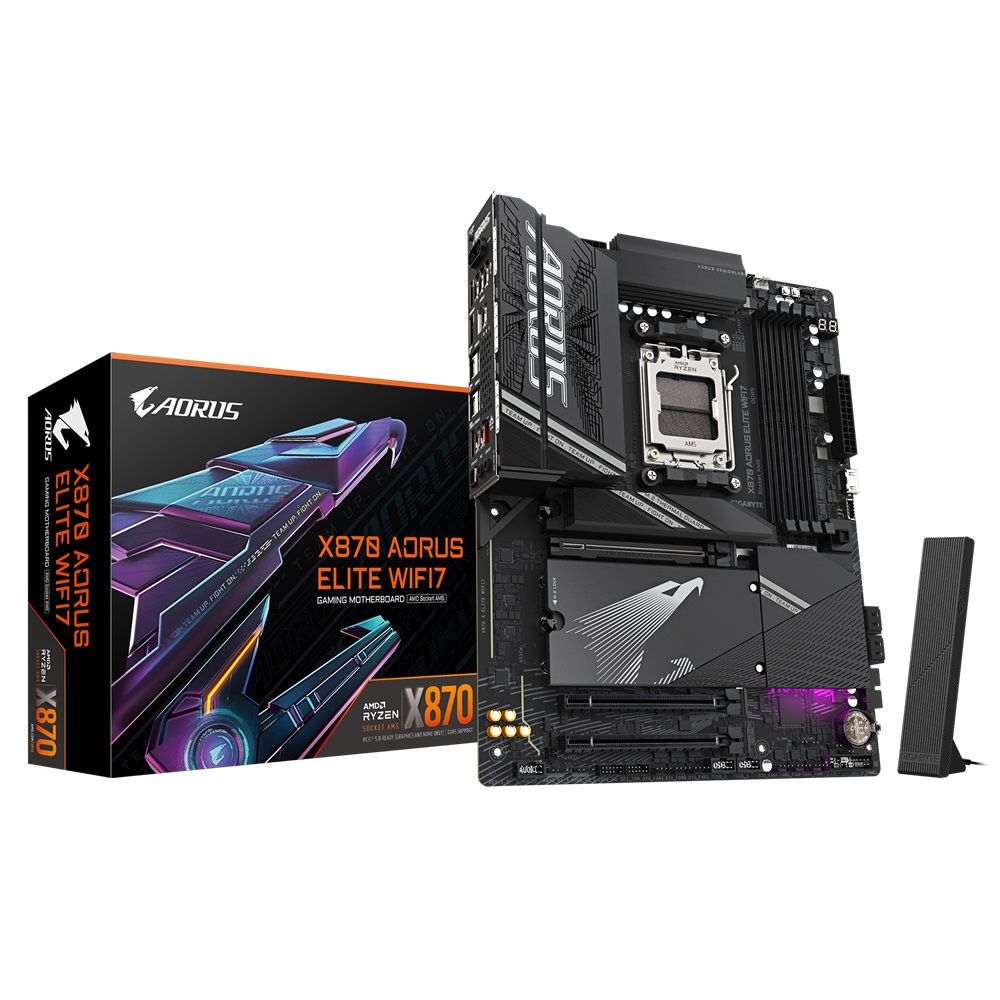  X870 ATX Motherboard: AM5 Socket For AMD Ryzen 7000/8000/9000 Series Processors<BR>4x DDR5, 4x SATA 6Gb/s, PCIe 5.0, 3x M.2 Gen5* + 1x M.2 Gen4, USB 4.0, 1x 2.5GbE LAN, Wi-Fi 7 + Bluetooth 5.4, Realtek ALC1220 7.1 Audio, USB4/HDMI  